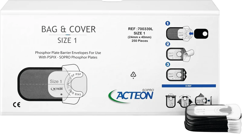 Biss-Schutzhüllen  Packung  250 Schutzhüllen Größe 1, 24 x 40 mm