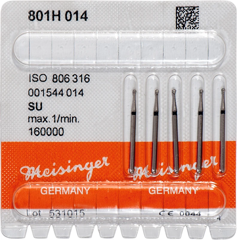 Diamanten 801  Packung  5 Stück schwarz super grob, FG XL, Figur 001 Rund, ISO 014