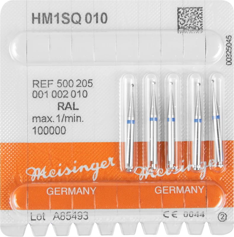 HM-Bohrer 1SQ  Packung  5 Stück schnittfr. Verz. Querhieb, RAL, blau, Figur 001, ISO 010