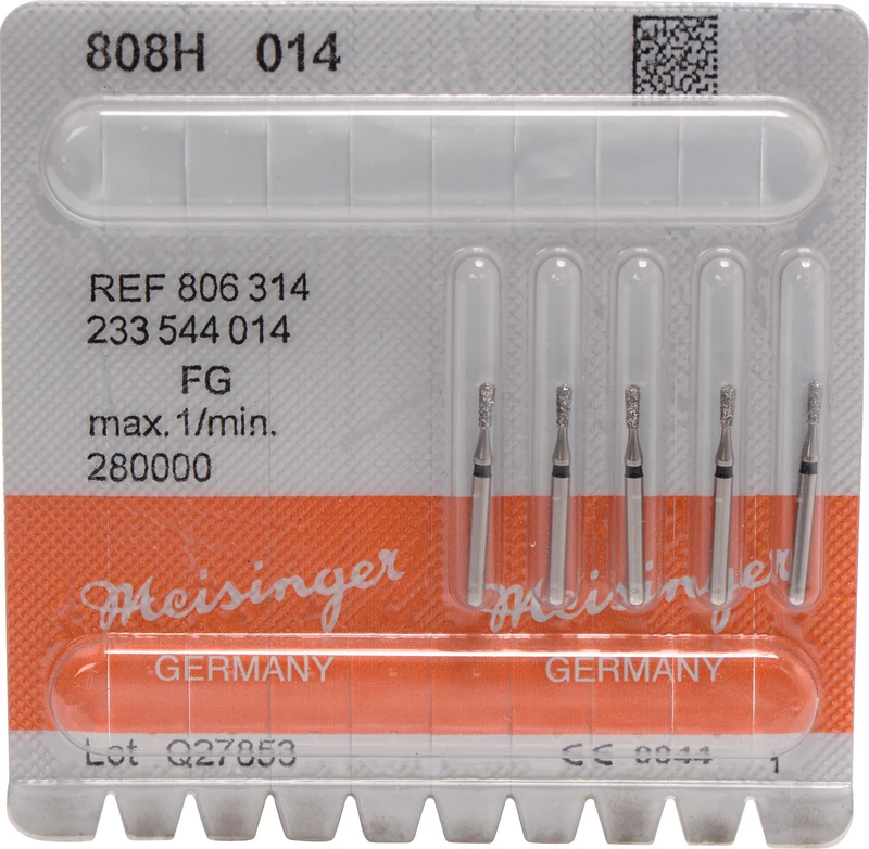 Diamanten 808  Packung  5 Stück schwarz super grob, FG, Figur 233 Birne, 3 mm, ISO 014