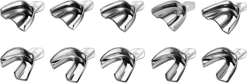 Abdrucklöffel ERGOLOCK mit Retentionsrand  Set  5 Löffel OK, 5 Löffel UK