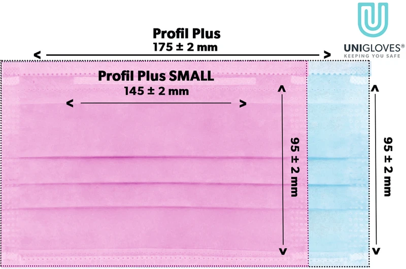 PROFIL PLUS SMALL OP-Mundschutz  Packung  50 Stück blau