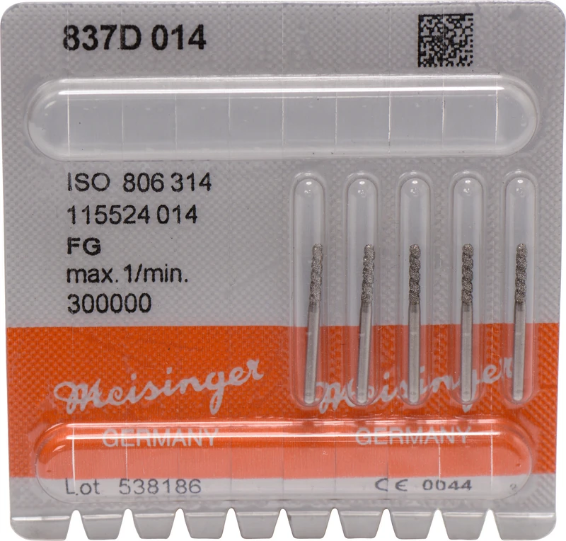 CE-Diamanten 837  Packung  5 Stück blau mittel, FG, Figur 115 lang, 9,5 mm, ISO 014