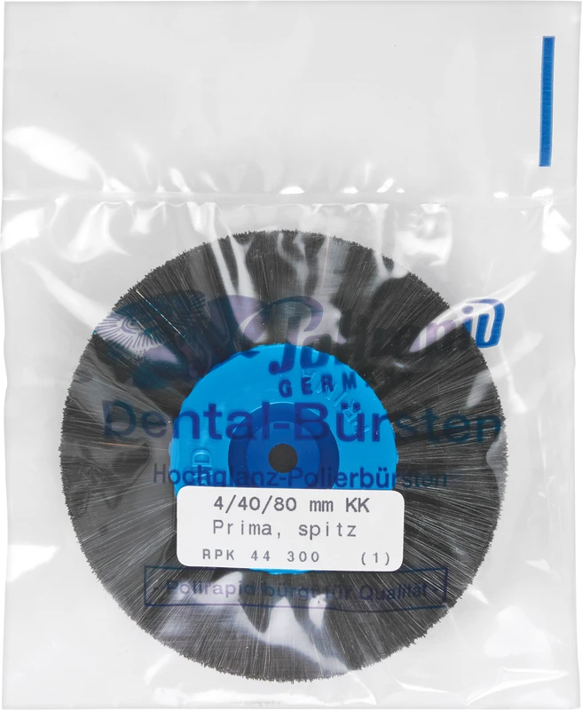 Prima Rundbürsten  Stück  mit KK, 4-reihig, Chungking schwarz spitz, Kern: Ø 40 mm, Außen: Ø 80 mm