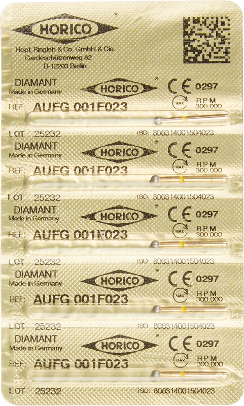 Diamant AuFG 001  Packung  5 Stück gelb extra fein, FG, Figur 001, ISO ISO 023
