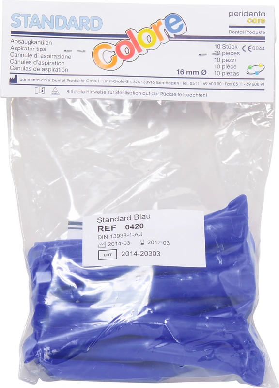 Absaugkanülen Standard  Packung  10 Stück blau