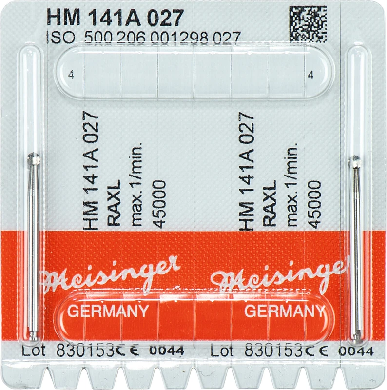 Chirurgie Fräser HM 141  Packung  2 Stück Querhiebverzahnt, RA XL, Figur 001, ISO 027