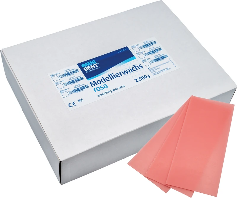 Modellierwachs rosa  Packung  2,5 kg mittel, 1,25 mm