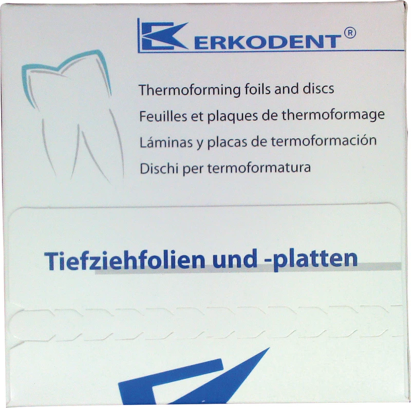 Erkodur-S  Packung  20 Stück 125 x 125 mm, Stärke 0,8 mm
