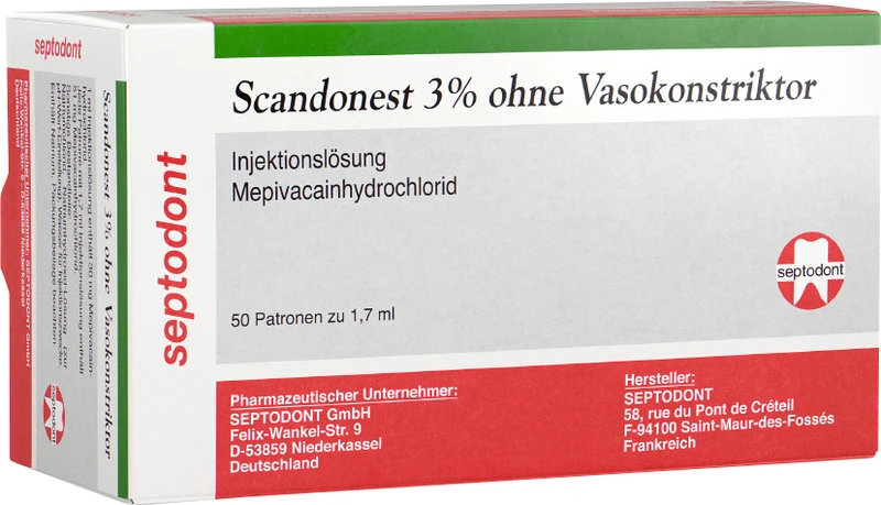 Scandonest 3% o.V.  Packung  50 x 1,7 ml Zylinderampulle