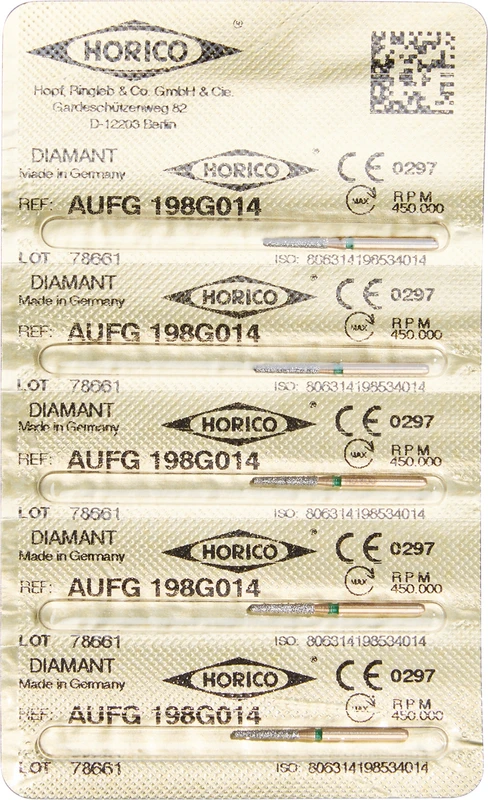 Diamant AuFG 198  Packung  5 Stück grün grob, FG, Figur 198, ISO 014