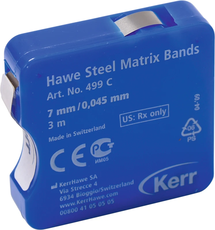 Stahl Matrizenbänder  Rolle  3 m Band Breite 7 mm, Stärke 0,045 mm