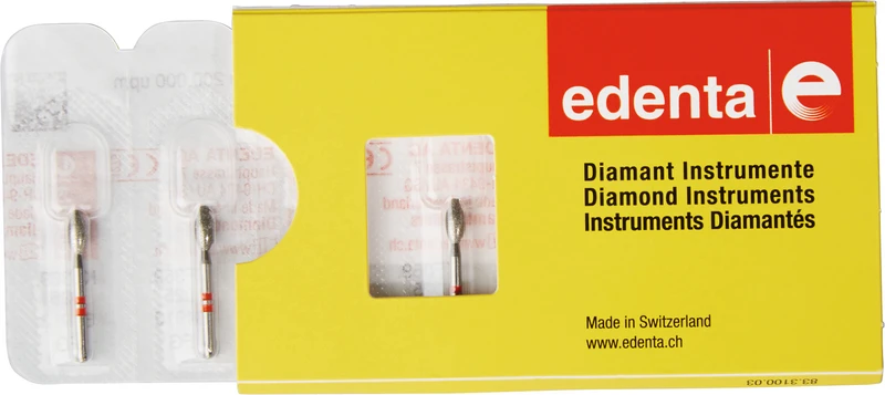 K-Diamanten FG  Packung  5 Stück 2 x rot, FG, Figur 263, 5,5 mm, ISO 025