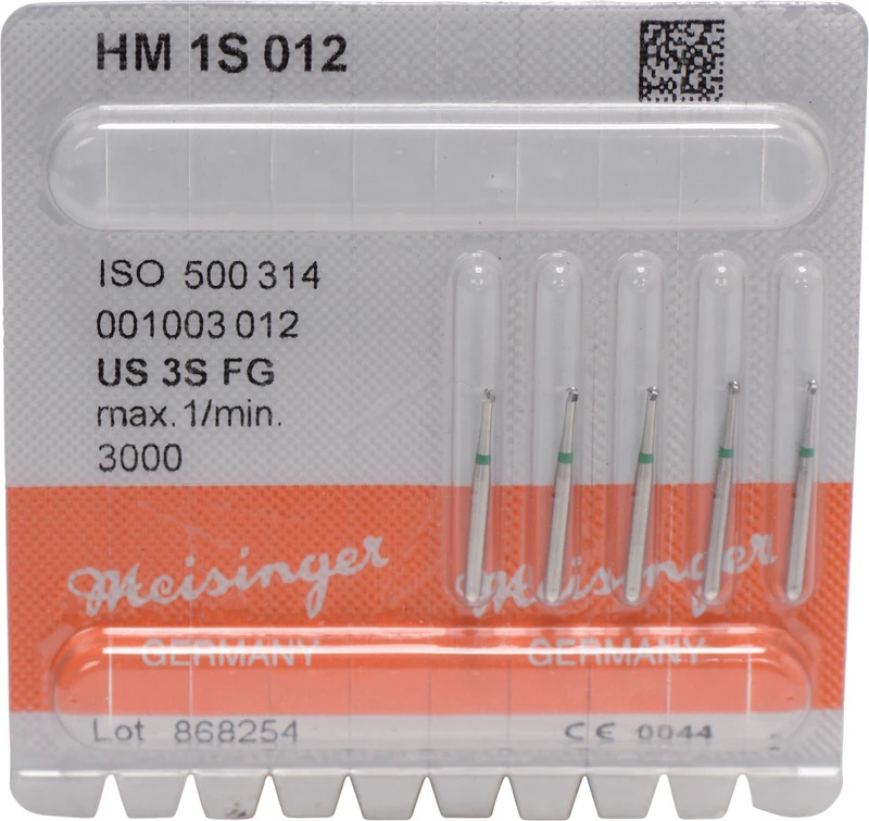 HM-Bohrer 1S  Packung  5 Stück schnittfr. Verz., grün, FG, Figur 001, ISO 012