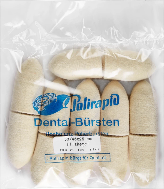 Filzkegel  Packung  12 Stück unmontiert, Filz, Figur Kegel, Ø 25 mm, L: 45 mm