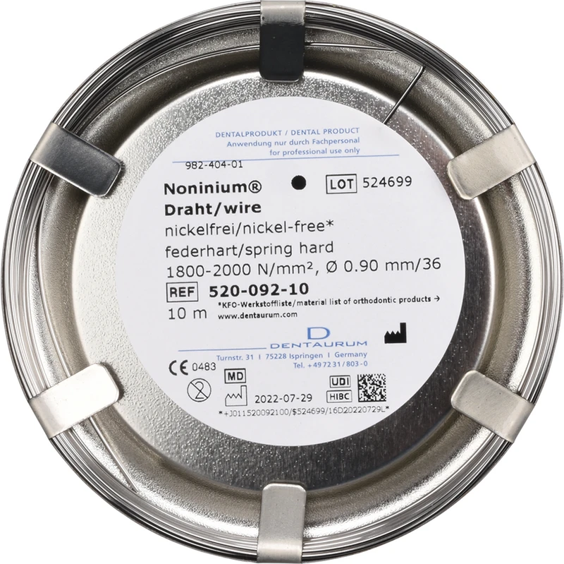 Noninium® Draht  Rolle  Draht rund, federhart, Ø 0,9 mm