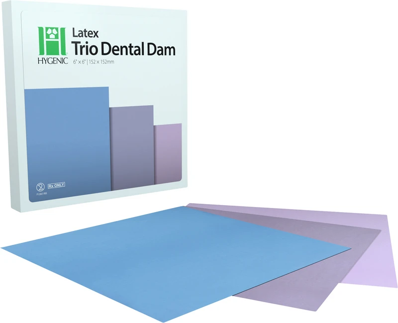Hygenic® Latex Kofferdam   Packung  36 Stück 6  x 6   medium Trio