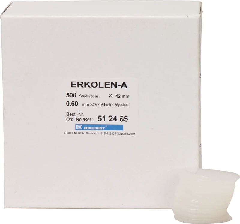 ERKOLEN-A  Packung  500 Stück transparent, Ø 42 mm, Stärke 0,6 mm