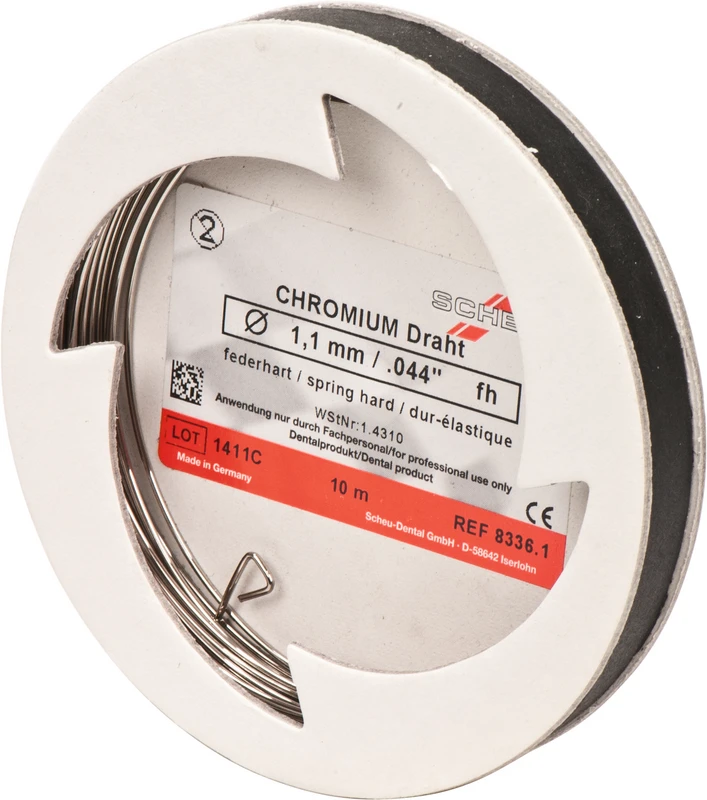 CHROMIUM Spulendraht  Laborpackung  10 m Stärke 1,1 mm, federhart