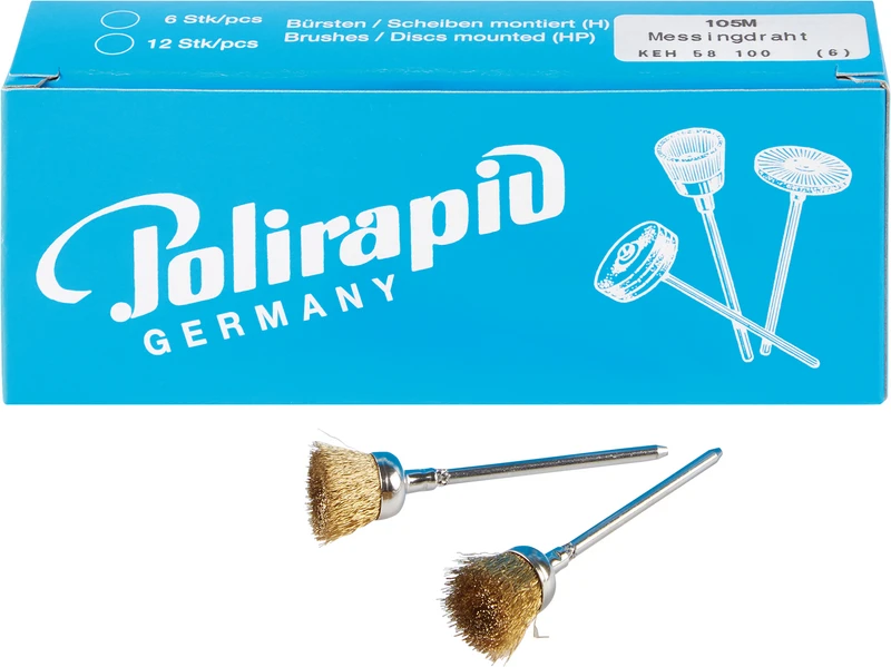 Kelchbürsten  Packung  6 Stück HP, Messingdraht, Figur Kelch, Ø 9,7 mm, Draht: 0,08 mm