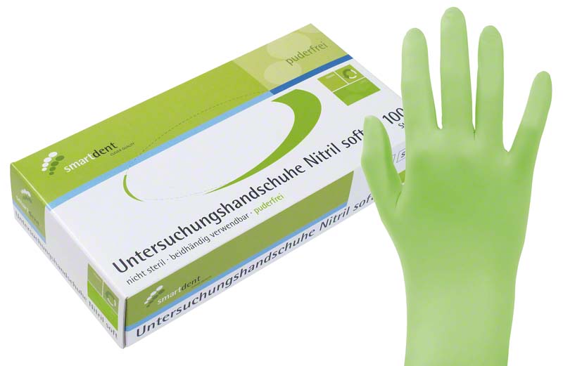 smart Nitrilhandschuhe Soft PF  Packung  100 Stück puderfrei, grün, XS