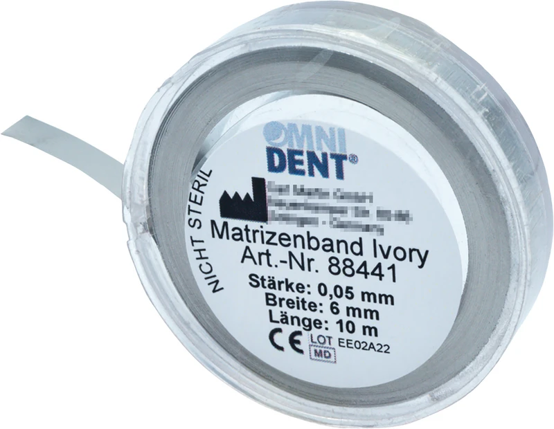 Omni Matrizenband  Rolle  10 m, Breite 6 mm, Stärke 0,05 mm