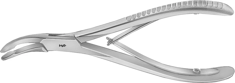 Hohlmeißelzangen nach Luer  Stück  gebogen, 155 mm