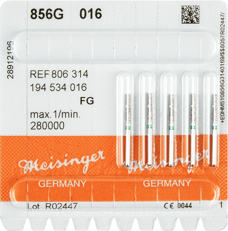 Diamanten 856  Packung  5 Stück grün grob, FG, Figur 194 Konus rund, 8 mm, ISO 016