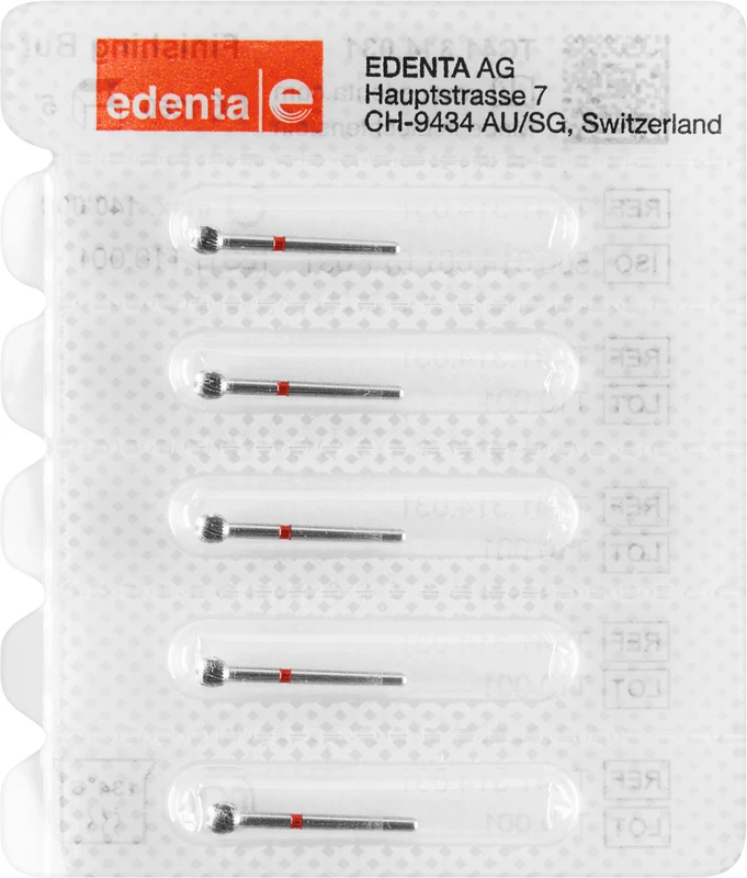 HM-Finierer TC41  Packung  5 Stück rot, 24 Schneiden, FG, Figur 001 Kugel, 2,85 mm, ISO 031