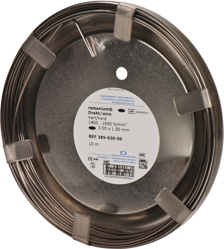 remanium® Draht  Rolle  oval, hart, Ø 3,00 x 1,50 mm