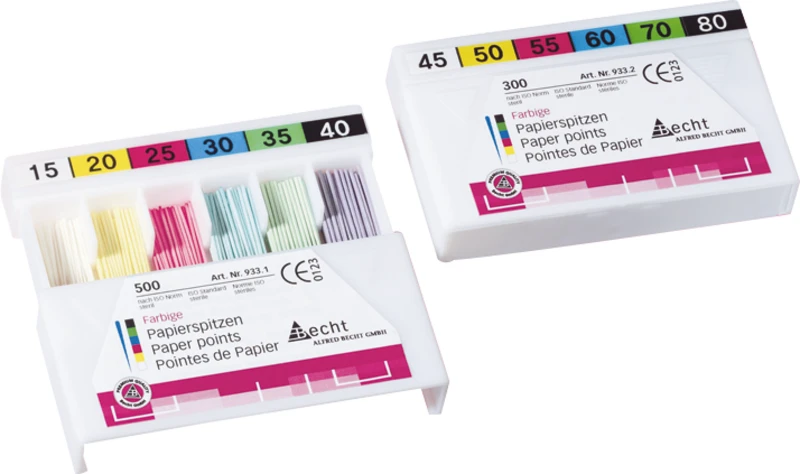 Papierspitzen farbig  Packung  120 Stück ISO 045