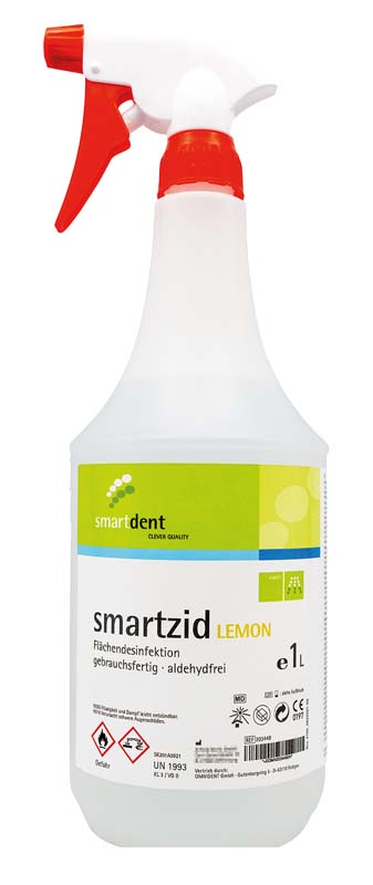 smartzid Flächendesinfektion  Flasche  1 Liter Lemon