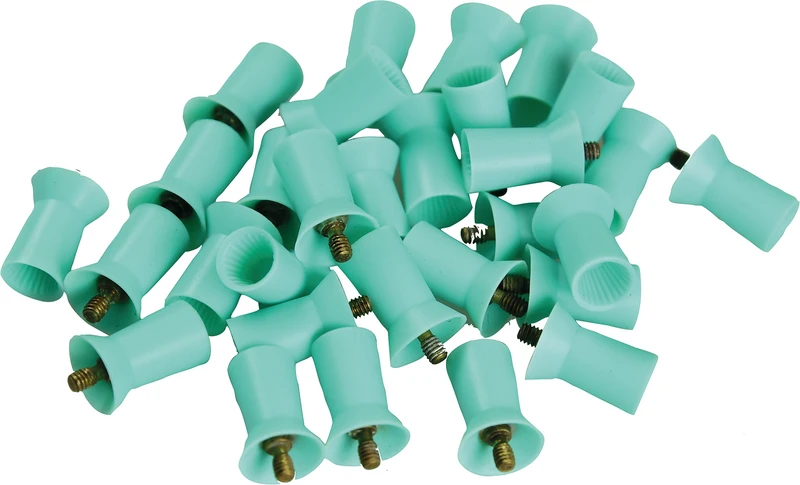 Farbige Prophy Cups  Packung  30 Stück türkis gerippt, weiches Gummi, Screw-Type