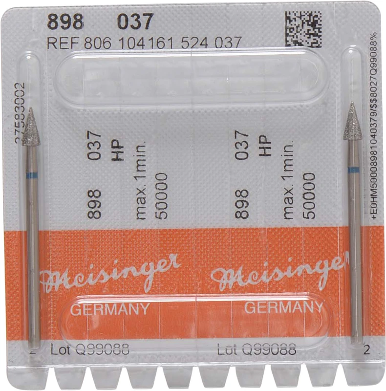 Diamanten 898  Packung  2 Stück blau mittel, HP, Figur 161 Nadel konisch spitz, 7 mm, ISO 037