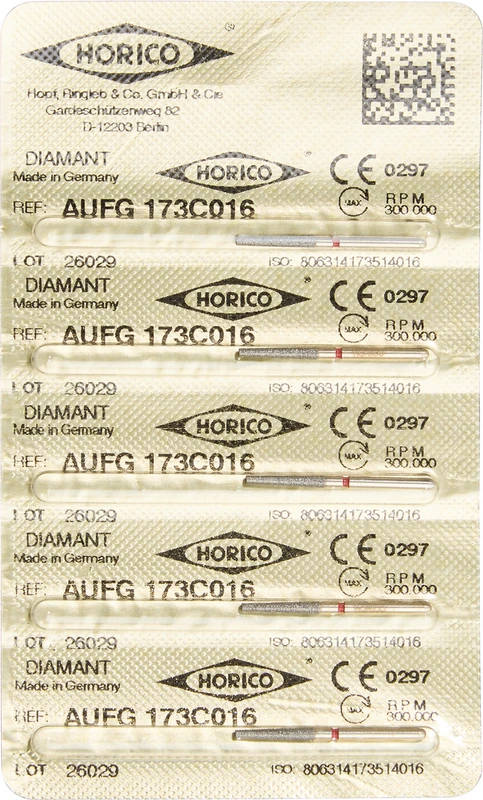 Diamant AuFG 173  Packung  5 Stück rot fein, FG, Figur 173, ISO 016