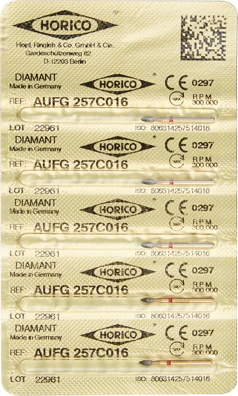 Diamant AuFG 257  Packung  5 Stück rot fein, FG, Figur 257, ISO 016