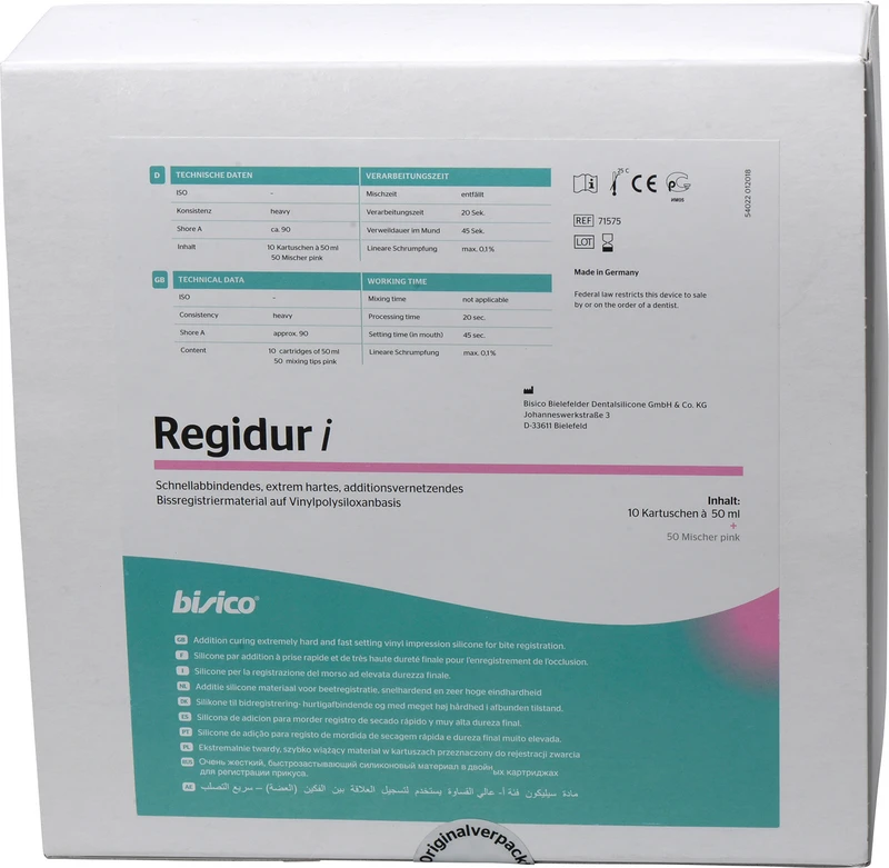 Regidur i  Pckg.  10 x 50 ml Doppelkartusche heavy, 50 Mischer pink