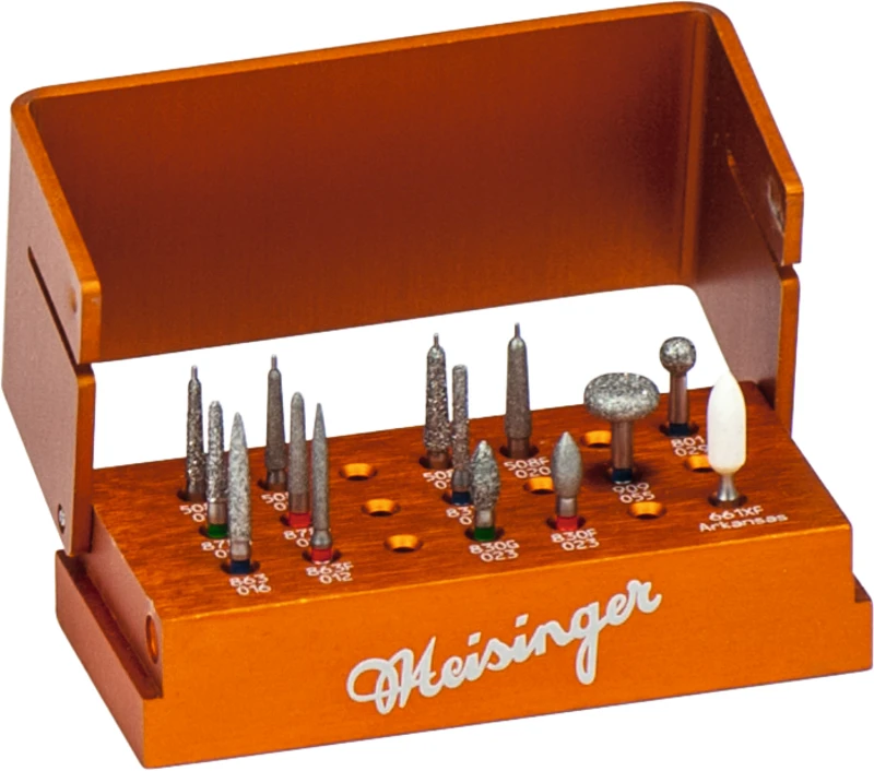 Preperation Set  Set  4 Hohlkehlen, 9 Diamanten, 1 Arkansasschleifer