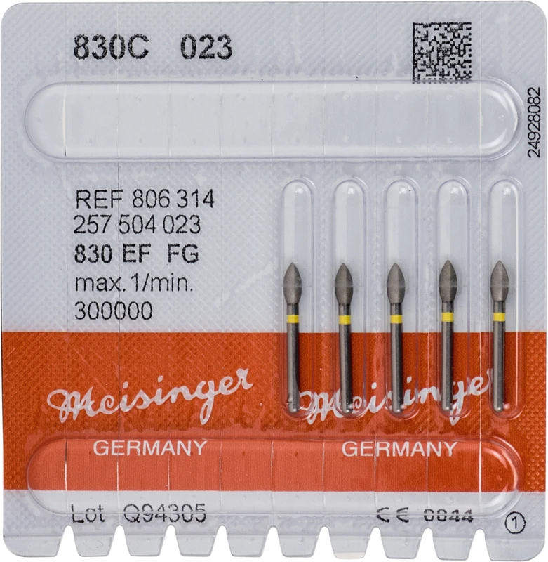 Diamanten 830  Packung  5 Stück gelb extra fein, FG, Figur 257 Birne, 5 mm, ISO 023