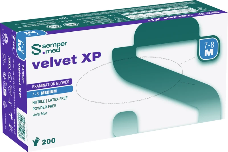 sempermed® velvet XP   Packung  200 Stück puderfrei violet blue, Größe S