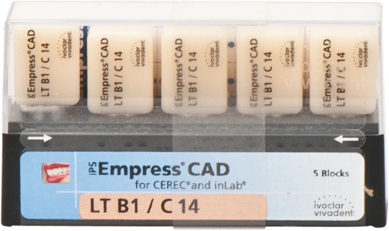 IPS Empress® CAD A-D for CEREC  Packung  5 Stück Gr. C14, B1 LT