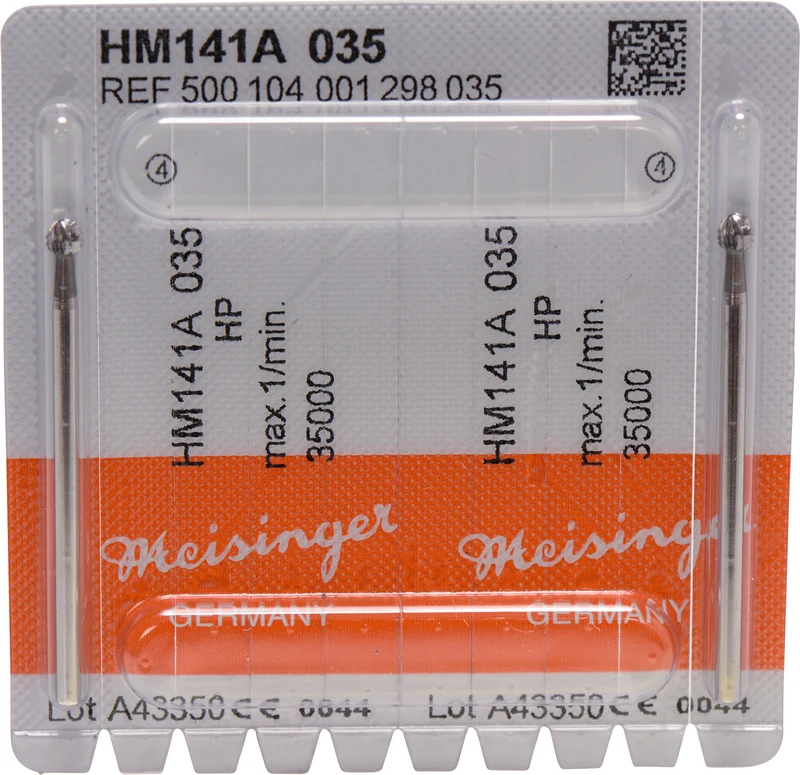 Chirurgie Fräser HM 141  Packung  2 Stück Querhiebverzahnt HP, Figur 001, ISO 035