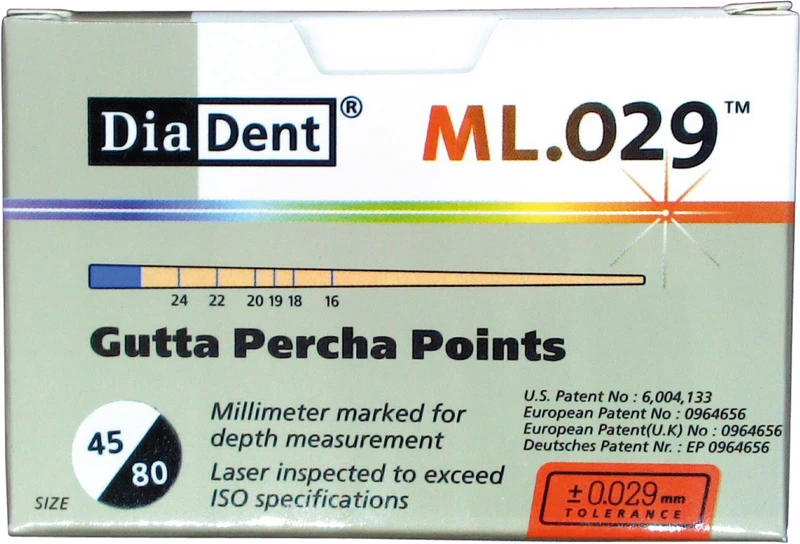 DiaDent® ML.029 Gutta Percha Points  Packung  120 Stück ISO 045-080