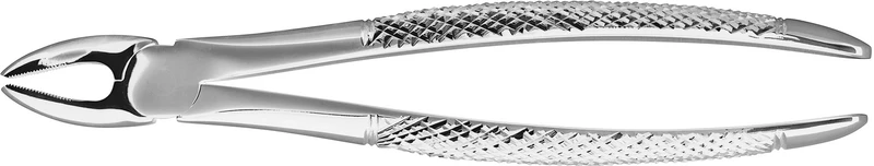 Zahnzangen  Stück  HSA 100-01, Figur 1, Englische Form, mit Haftprofil-Maul, für obere Schneide- und Eckzähne