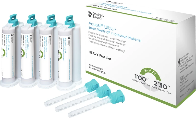 Aquasil® Ultra+  Nachfüllpackung  4 x 50 ml Doppelkartusche Heavy Fast Set, Zubehör