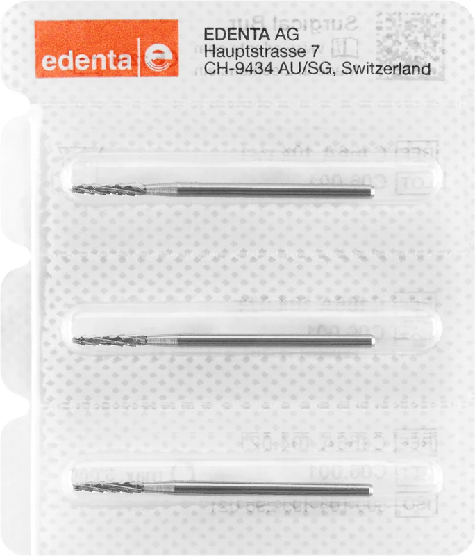 Chirurgie Knochenfräser HM C166A  Packung  3 Stück HP, Figur 409, 10 mm, ISO 021