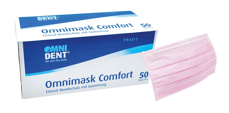 Omnimask Comfort  Packung  50 Stück rosa mit Gummizug