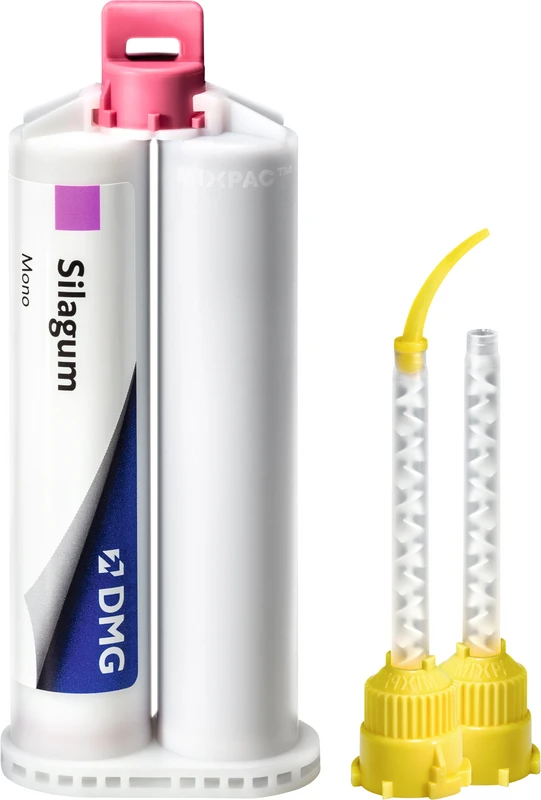 Silagum Mono  Vorteilspackung  8 x 50 ml Doppelkartusche, 16 Automix-Tips, 16 Intraoral-Tips