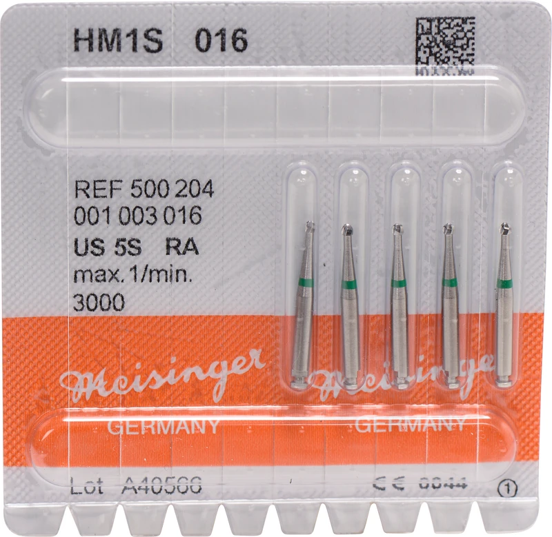 HM-Bohrer 1S  Packung  5 Stück schnittfr. Verz., grün, RA, Figur 001, ISO 016