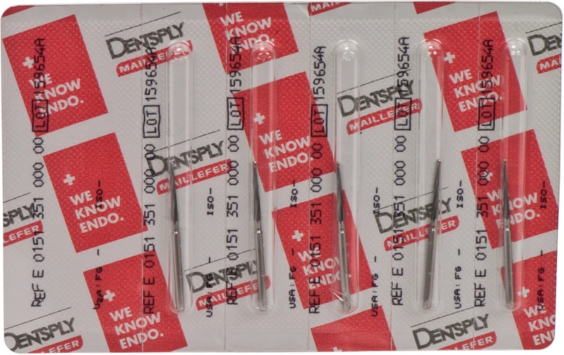 Zekrya Knochenfräser  Packung  5 Stück FG, extra lang, konisch, 28 mm, Ø 0,8 mm